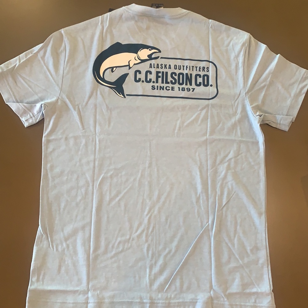 C.C. Filson Buckshot T- Shirt, NEW LtBlueHth NEW - Picture 3 of 5